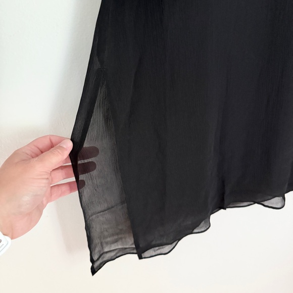 NWT J. Jill 100% Silk Wearever Collection Sheer 3/4 Sleeves Dress Black Size XL - Picture 6 of 9